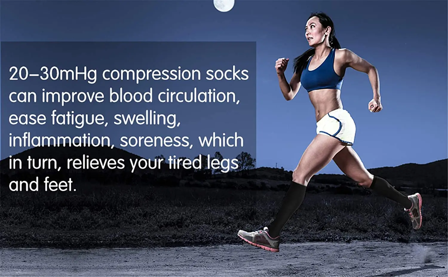Compression Socks S-XXL Medical Prevent Varicose Veins Toeless Support Hose for Women Men 1 Pairs