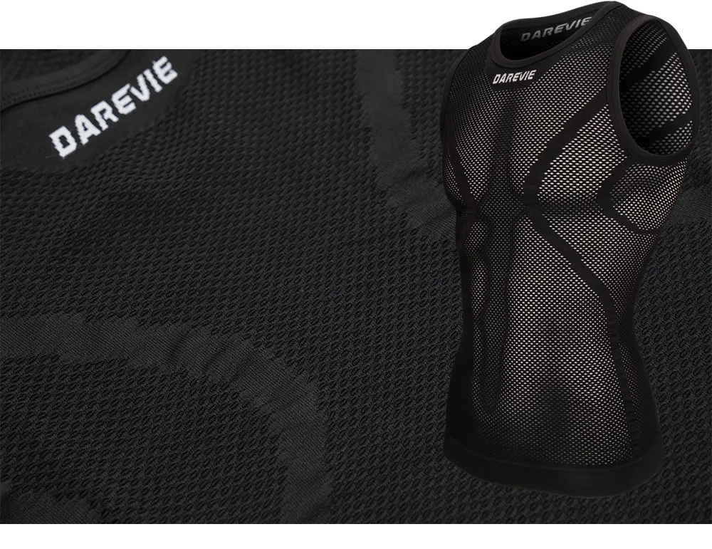 DAREVIE Cycling Jersey Seamless Compression Tight Men's Cycling Jersey Breathable High Elastic Fishnet Shirt Cycling Clothing