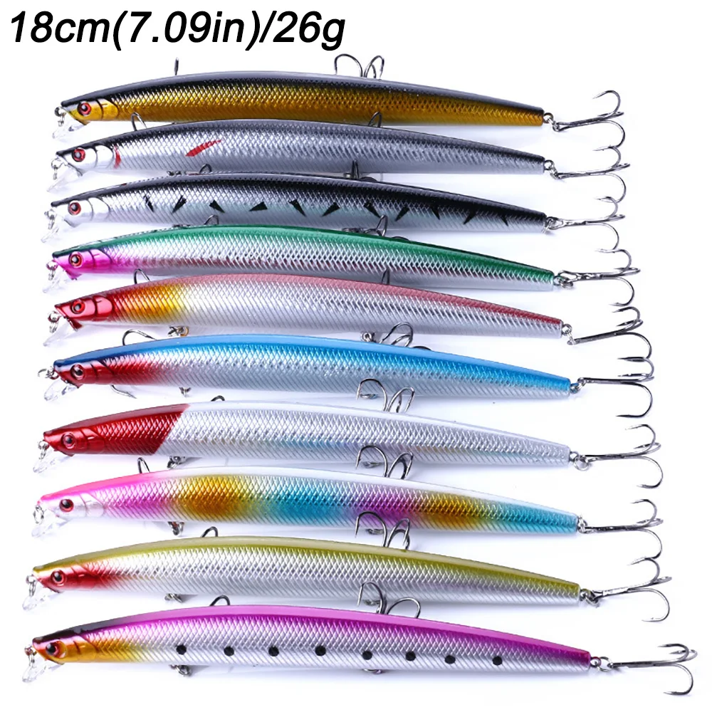 10PCS/Lot Minnow 8g 9g 13.3g 26g Fishing Lure Floating HardBait Pesca Tackle Jerkbait Swimbait Sinking Wobbler Artificial Bait