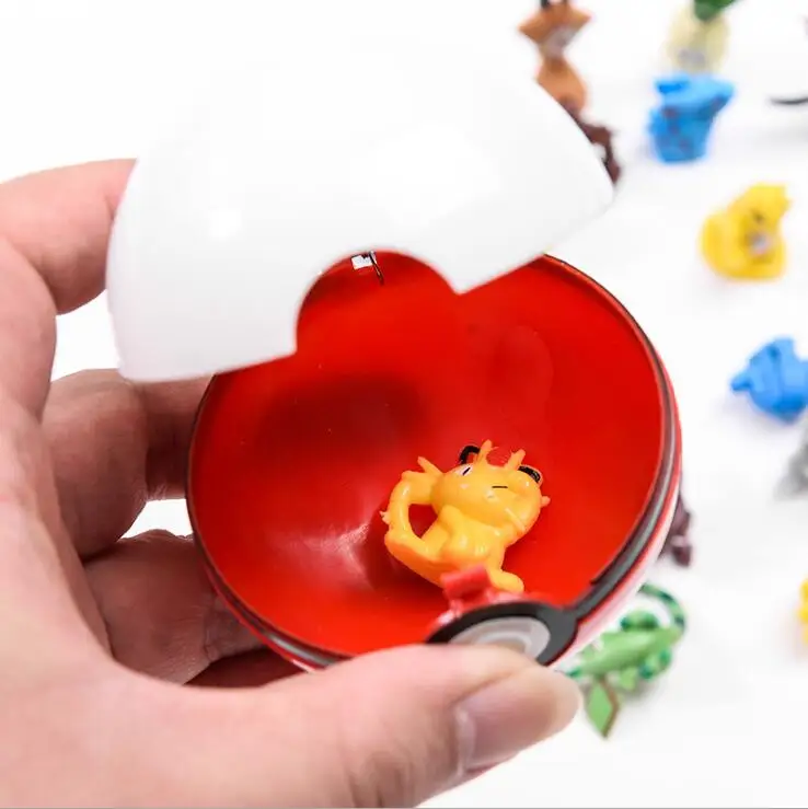 High quality Multicolor 7CM Pet Elf Ball Pokemones Pokeballs with 2-3cm figures Toys Can Dream Bedroom furnishings For Kids