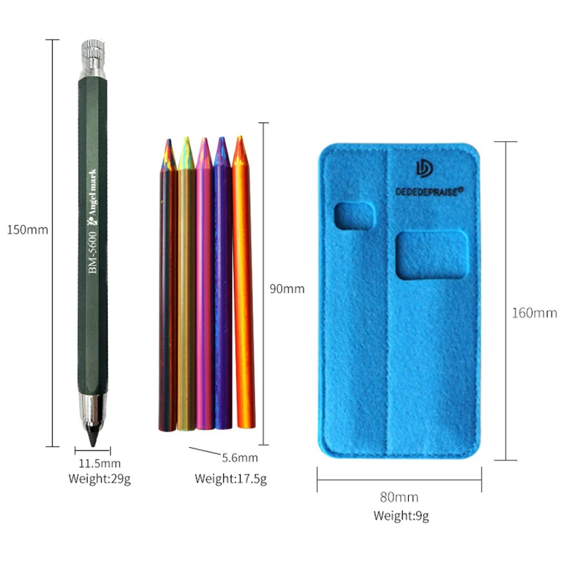 5.6mm Mechanical Automatic Pencils & Charcoal Graphite Pencil Lead Soft Medium Hard HB 2B 4B 6B 8B 14B Sketch Drawing Lead Core