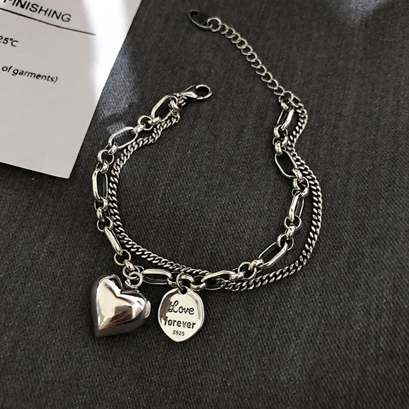 925 Sterling Silver Charms Bracelets For Women Fashion Retro Bracelet Valentine's Day Present Charm Bracelet