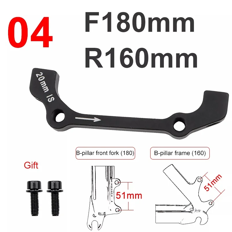 MEROCA Bicycle Disc Brake Adapter Mtb Disc Brake Converter Mountain Bike Bracket Cycling Caliper Mount For 160 180 203mm Rotor