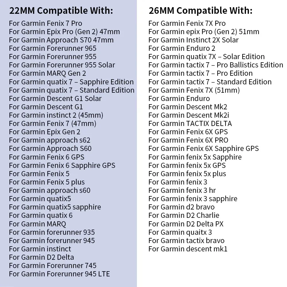 26 22 20MM Watch Band Strap For Garmin Fenix 6X 6 Pro 7X 7 7S 8 47mm 51mm E Silicone Wristband Fenix Epix Pro 5S 5 Plus Bracelet