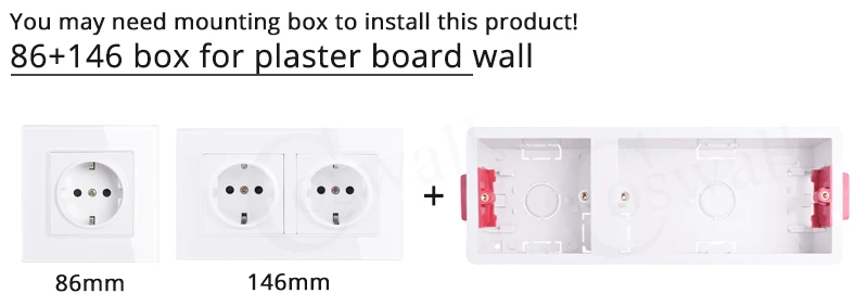 COSWALL EU Spain Russia Wall Socket Grounded USB Type A & Type-C Charge Port 2A Output Max. PC Panel Matte Black E20 Series