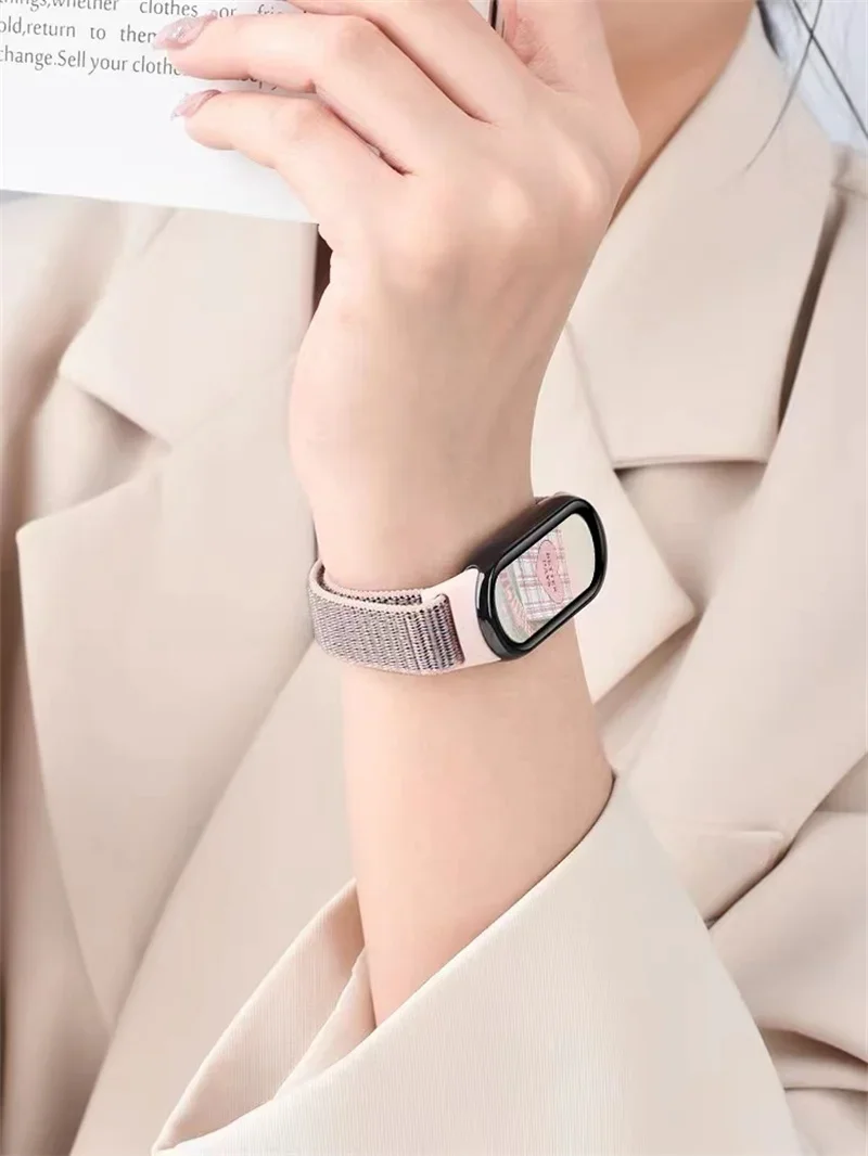 Nylon Loop Sports Strap for Xiaomi Mi Band 9 NFC SmartWatch Wristband Replacement Correa Mi band 9-8 Bracelet Belt Accessories
