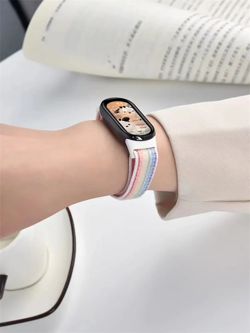Nylon Loop Sports Strap for Xiaomi Mi Band 9 NFC SmartWatch Wristband Replacement Correa Mi band 9-8 Bracelet Belt Accessories