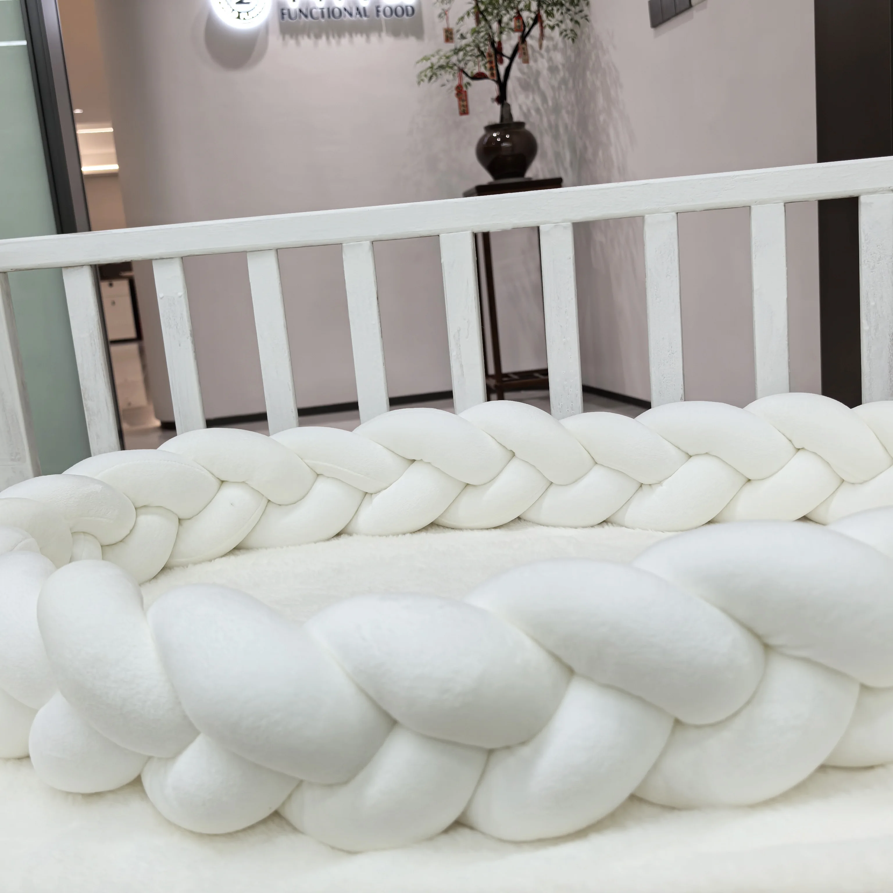 1M/2M/3M/4M Baby Bumper Bed Braid Knot Pillow Cushion for Infant Crib Protector Cot Room Decor Bedding Set Boy Decoration