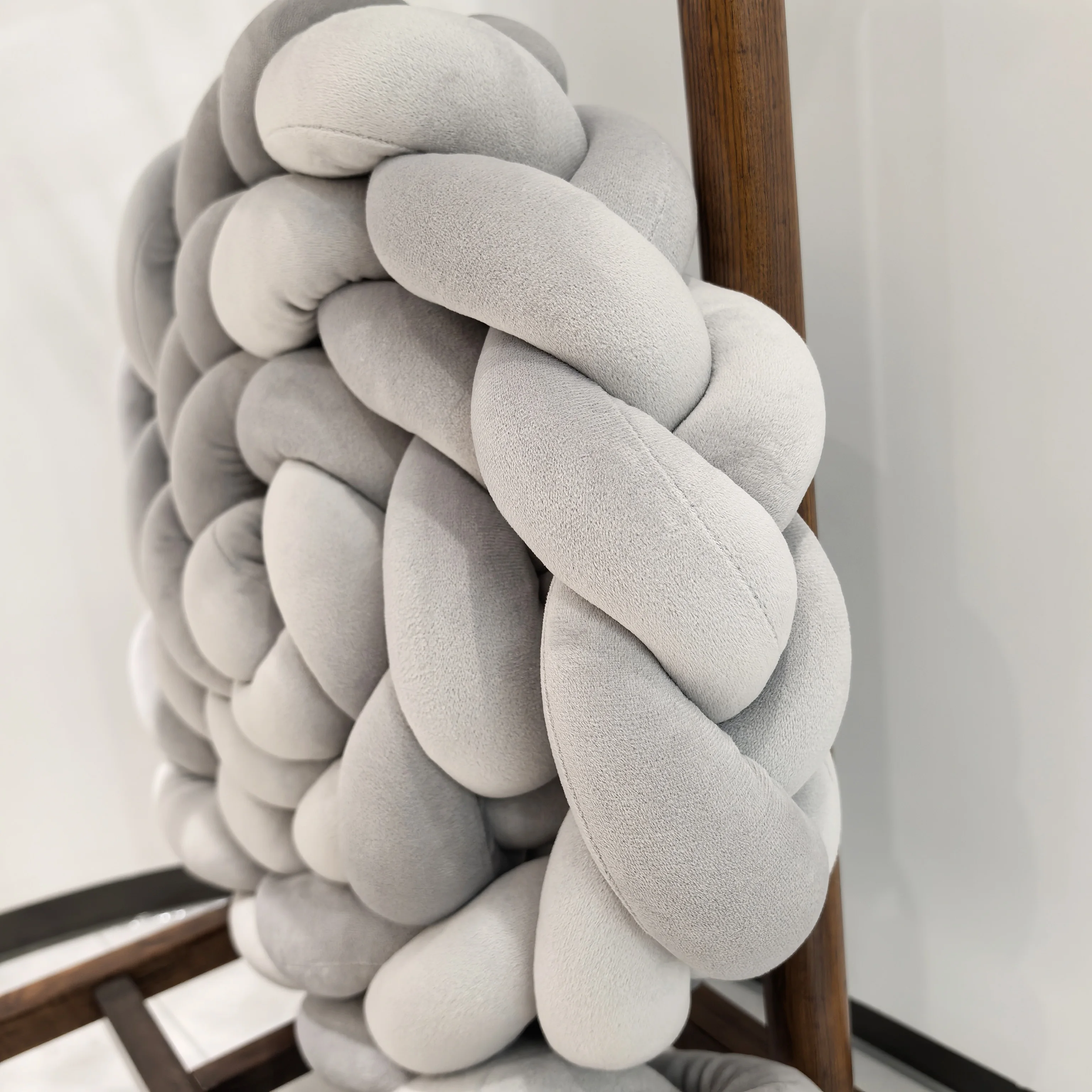 1M/2M/3M/4M Baby Bumper Bed Braid Knot Pillow Cushion for Infant Crib Protector Cot Room Decor Bedding Set Boy Decoration