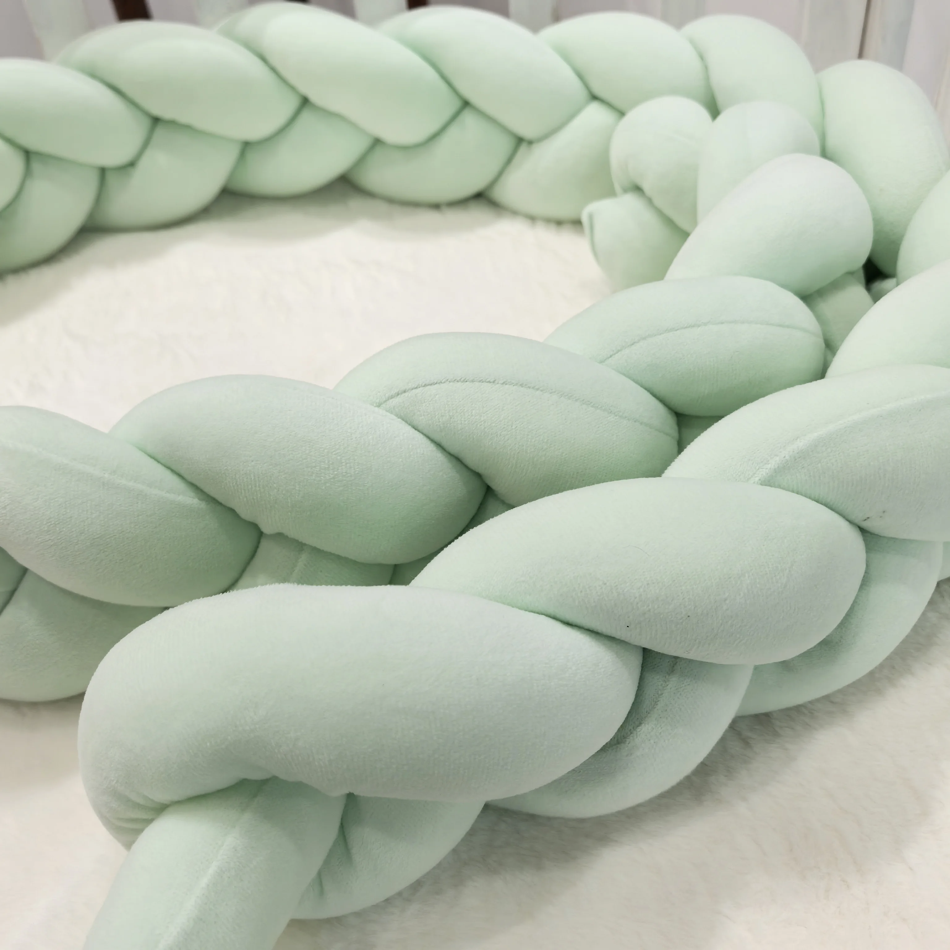 1M/2M/3M/4M Baby Bumper Bed Braid Knot Pillow Cushion for Infant Crib Protector Cot Room Decor Bedding Set Boy Decoration