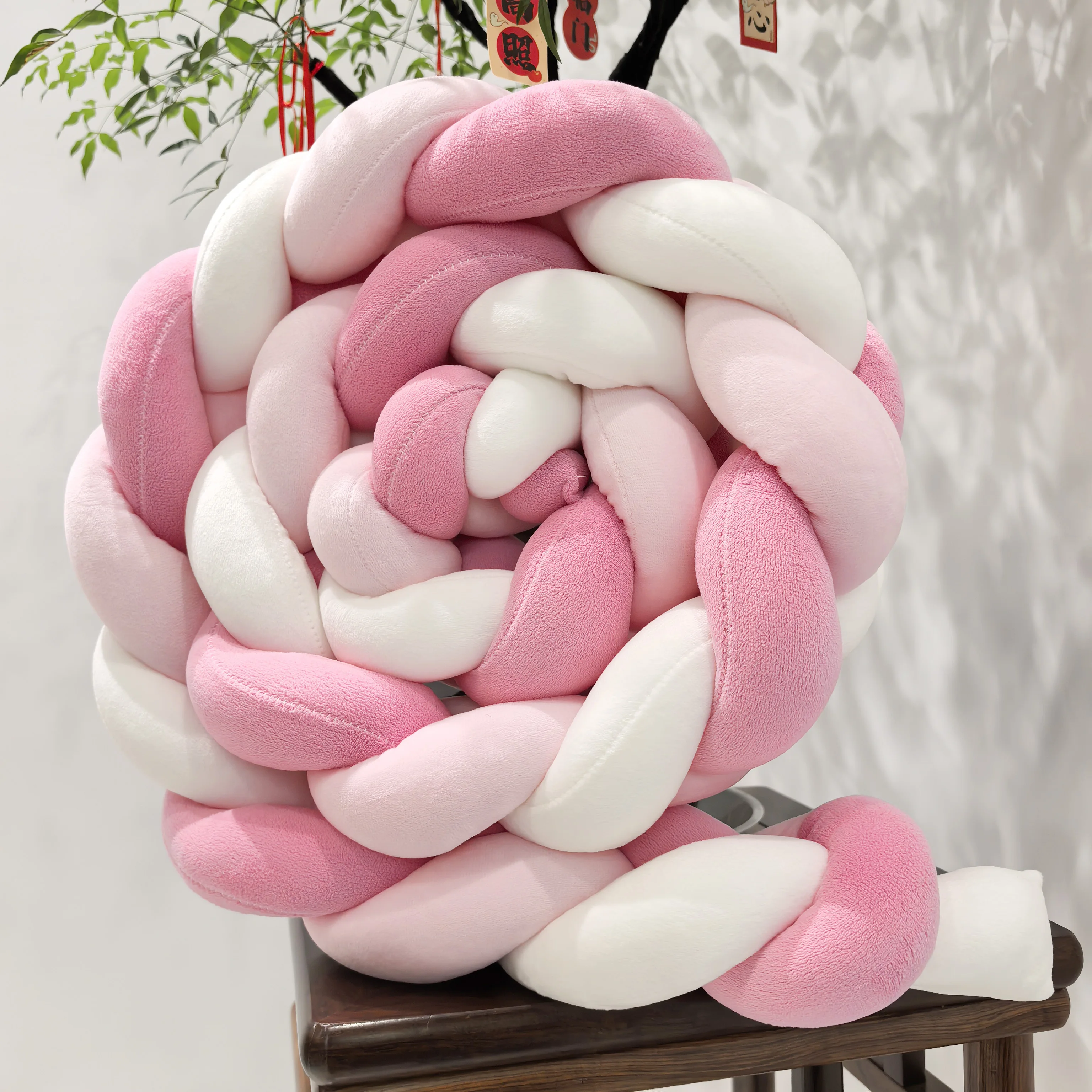 1M/2M/3M/4M Baby Bumper Bed Braid Knot Pillow Cushion for Infant Crib Protector Cot Room Decor Bedding Set Boy Decoration