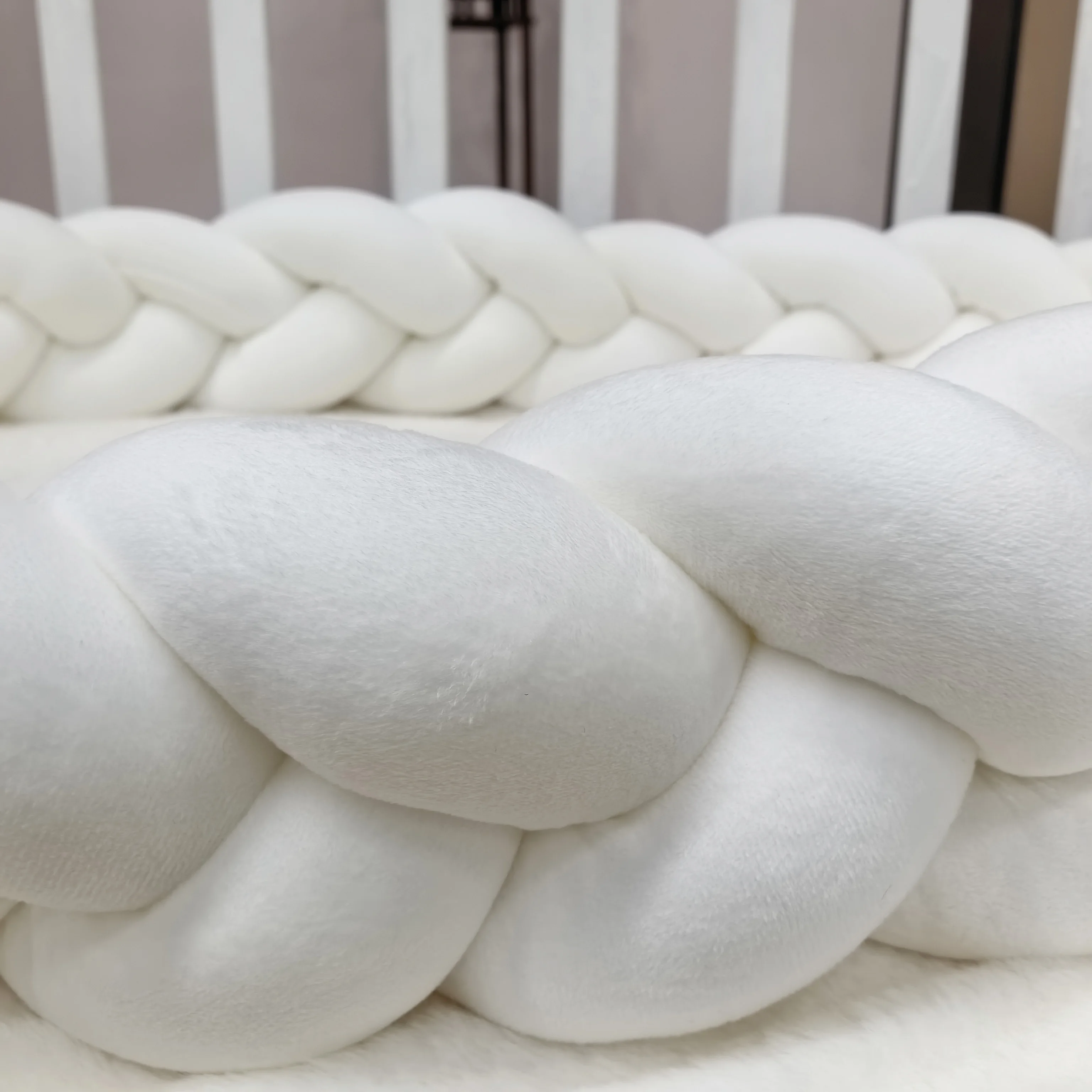1M/2M/3M/4M Baby Bumper Bed Braid Knot Pillow Cushion for Infant Crib Protector Cot Room Decor Bedding Set Boy Decoration