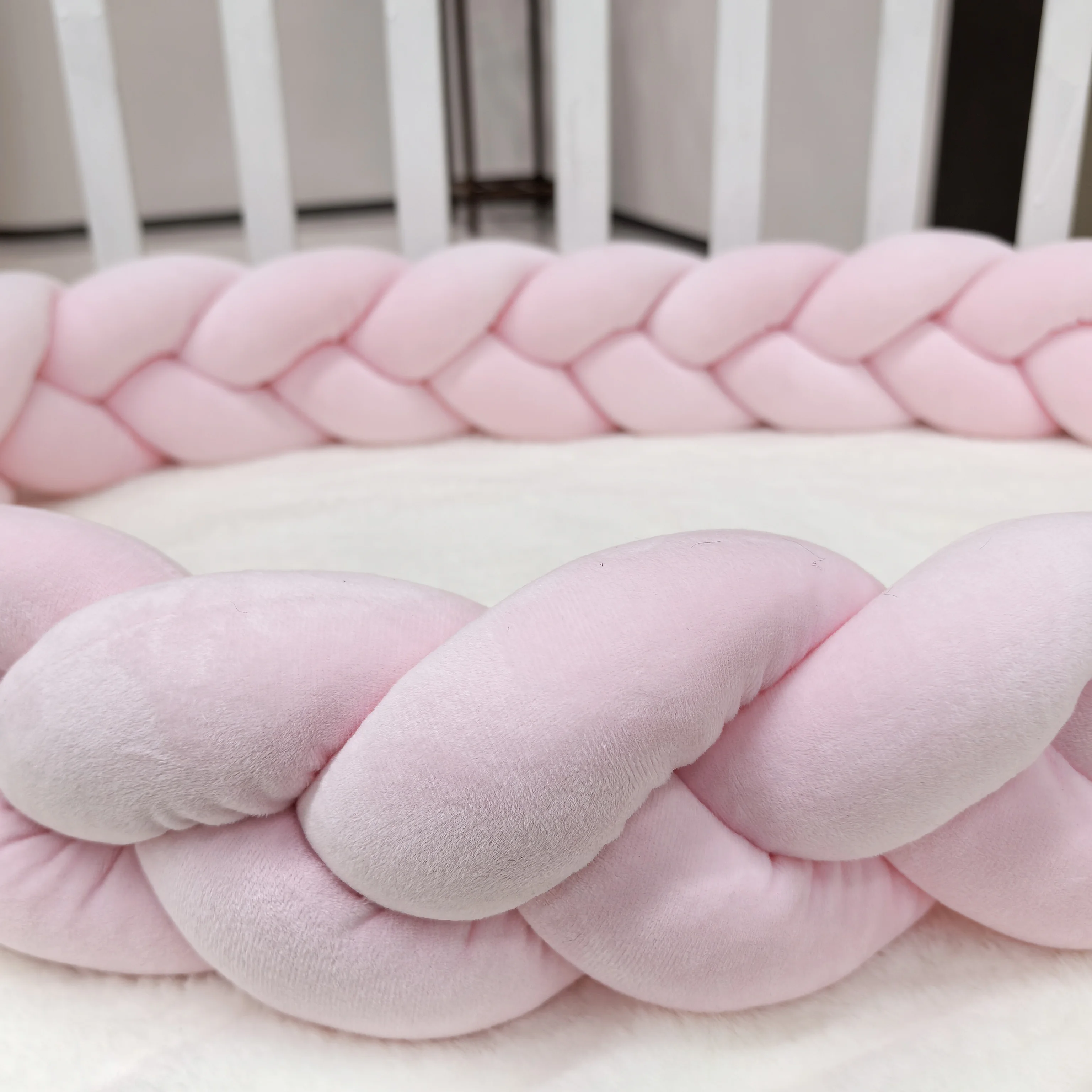 1M/2M/3M/4M Baby Bumper Bed Braid Knot Pillow Cushion for Infant Crib Protector Cot Room Decor Bedding Set Boy Decoration
