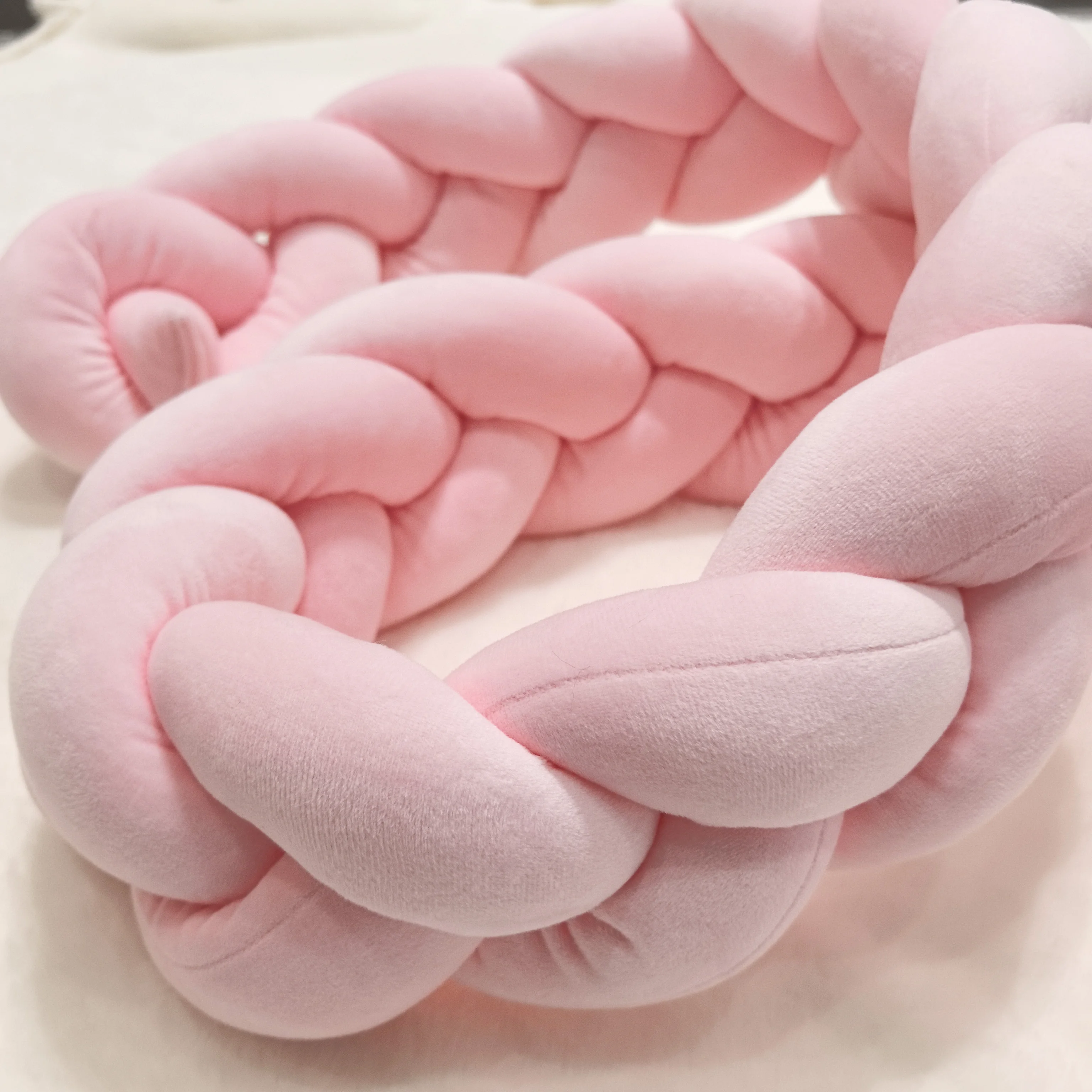 1M/2M/3M/4M Baby Bumper Bed Braid Knot Pillow Cushion for Infant Crib Protector Cot Room Decor Bedding Set Boy Decoration