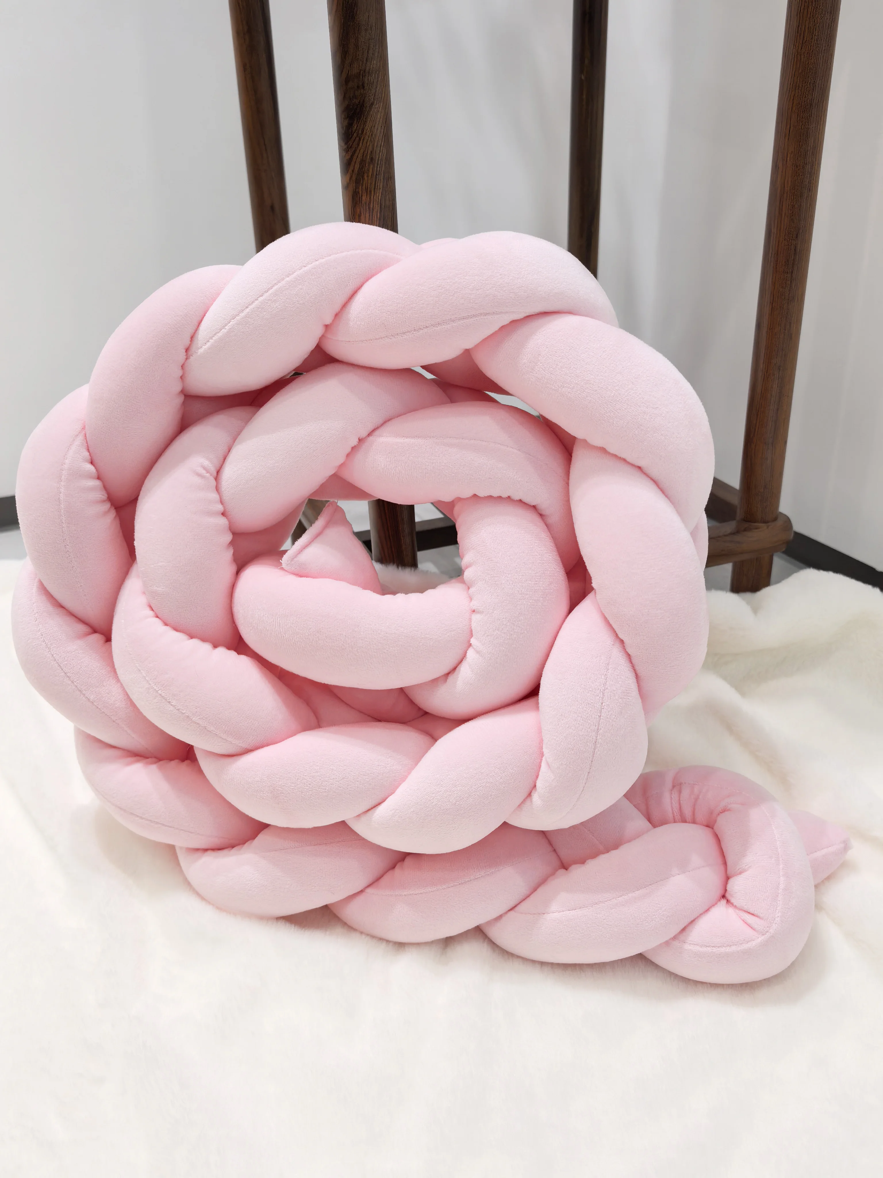 1M/2M/3M/4M Baby Bumper Bed Braid Knot Pillow Cushion for Infant Crib Protector Cot Room Decor Bedding Set Boy Decoration