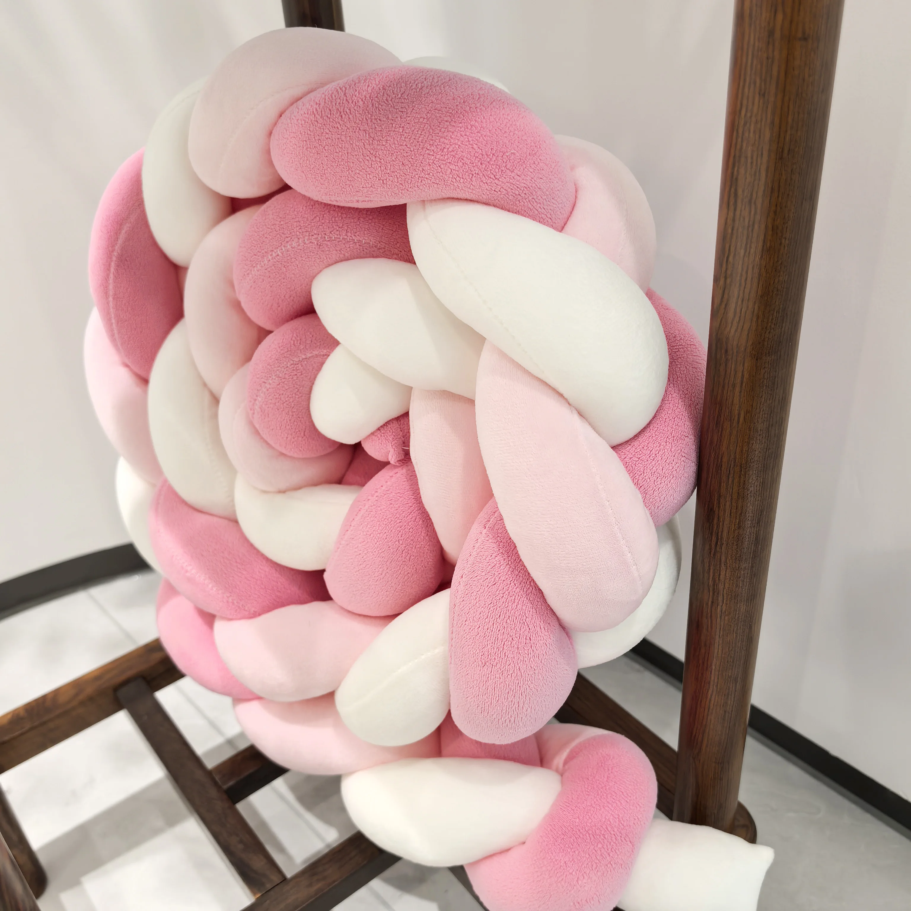 1M/2M/3M/4M Baby Bumper Bed Braid Knot Pillow Cushion for Infant Crib Protector Cot Room Decor Bedding Set Boy Decoration