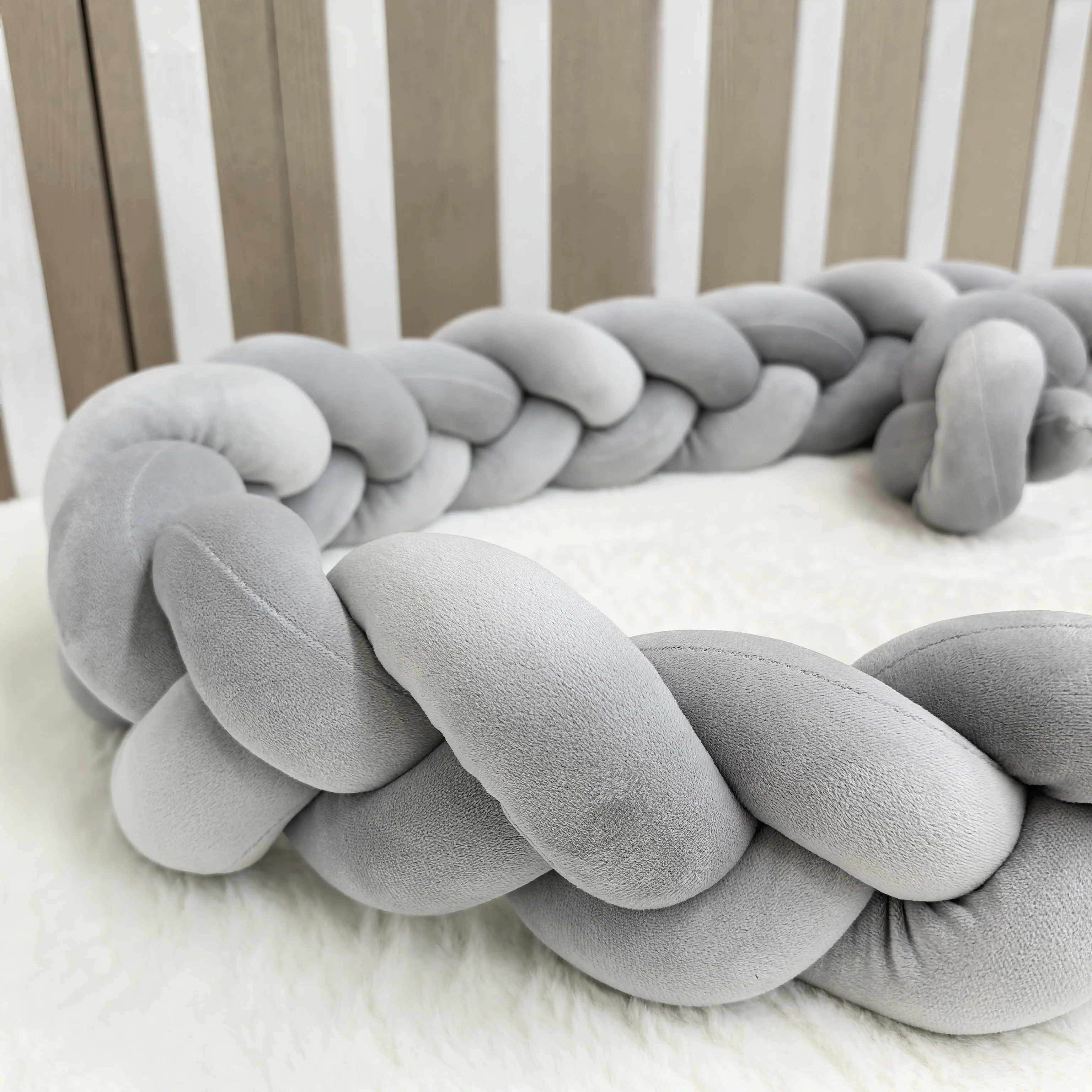 1M/2M/3M/4M Baby Bumper Bed Braid Knot Pillow Cushion for Infant Crib Protector Cot Room Decor Bedding Set Boy Decoration