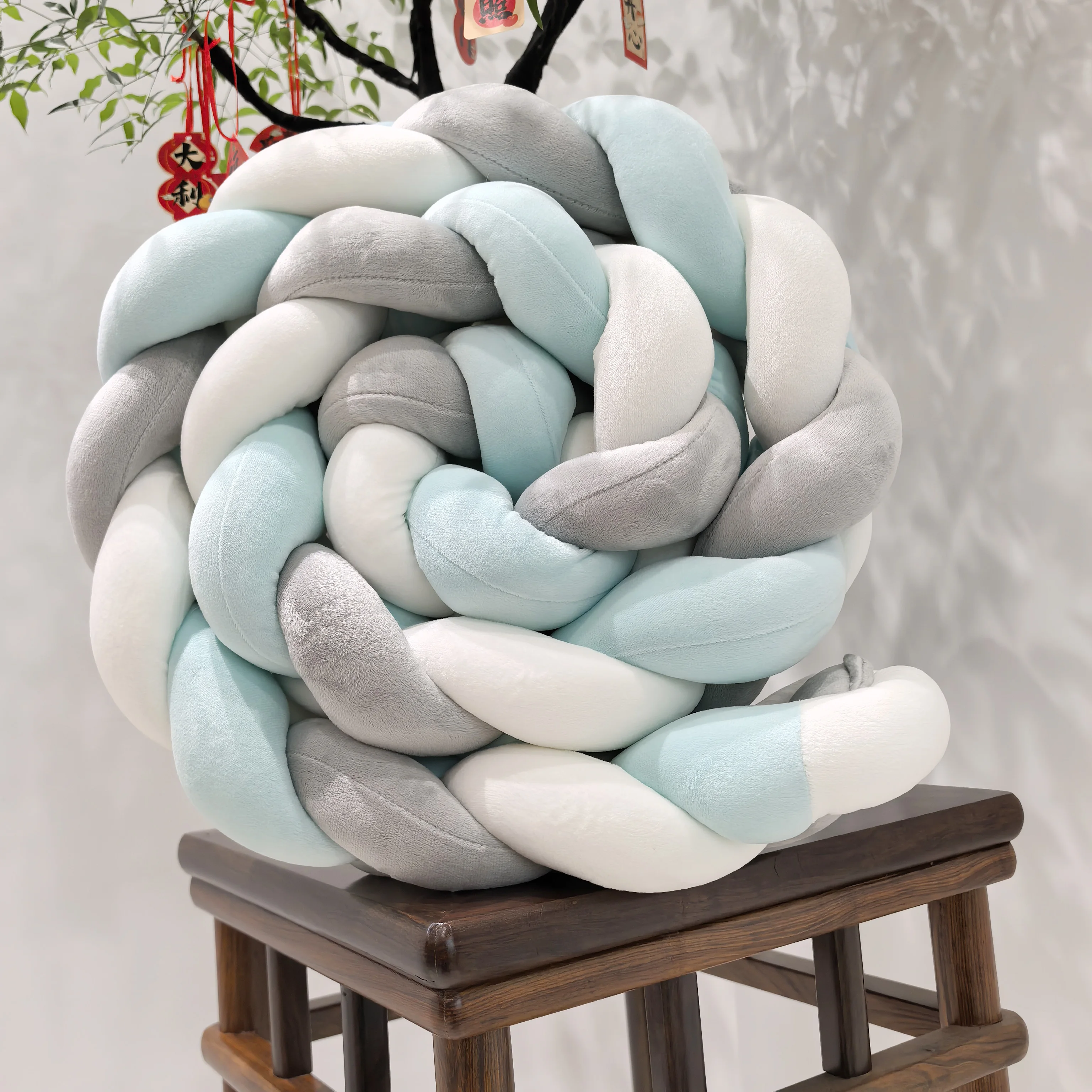 1M/2M/3M/4M Baby Bumper Bed Braid Knot Pillow Cushion for Infant Crib Protector Cot Room Decor Bedding Set Boy Decoration