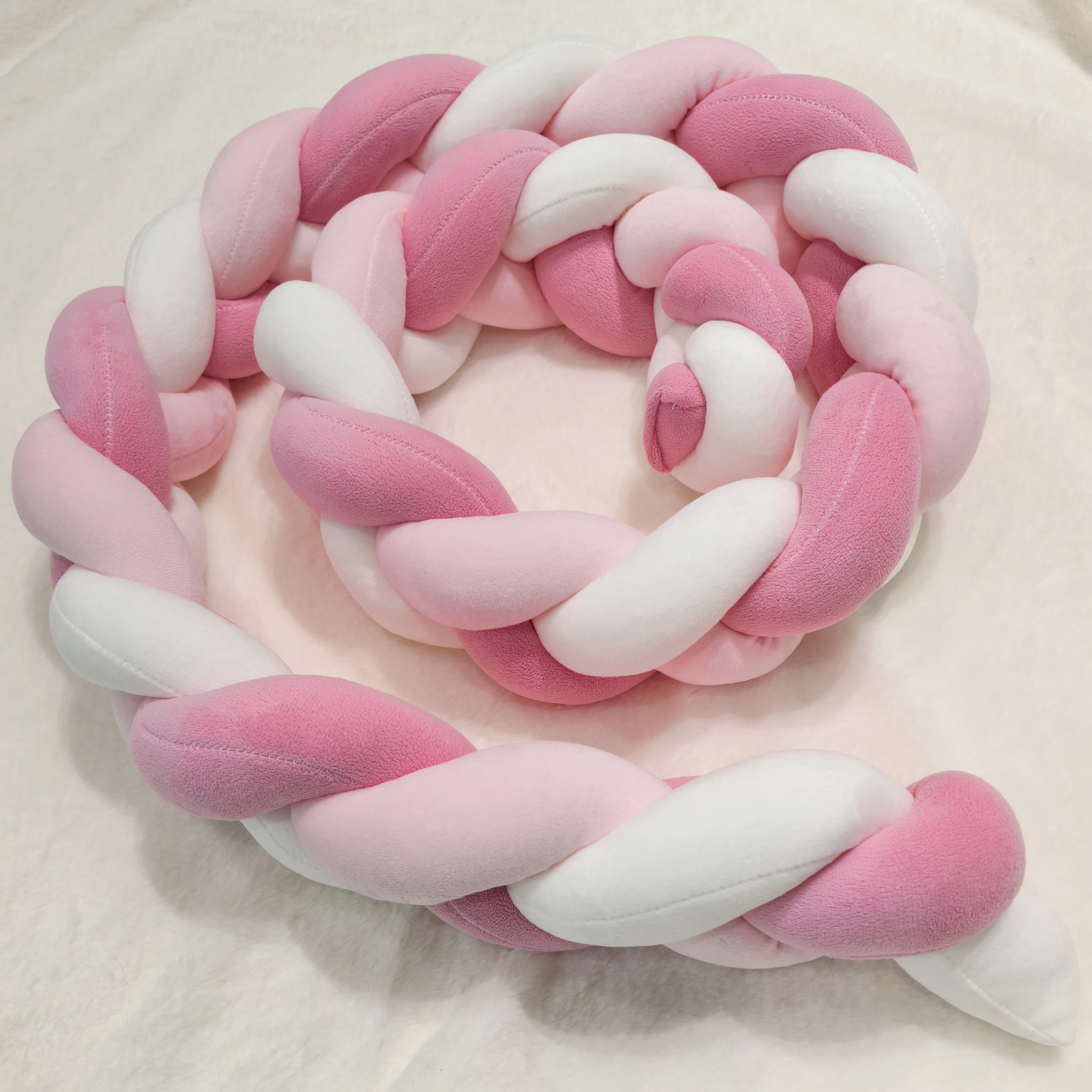 1M/2M/3M/4M Baby Bumper Bed Braid Knot Pillow Cushion for Infant Crib Protector Cot Room Decor Bedding Set Boy Decoration