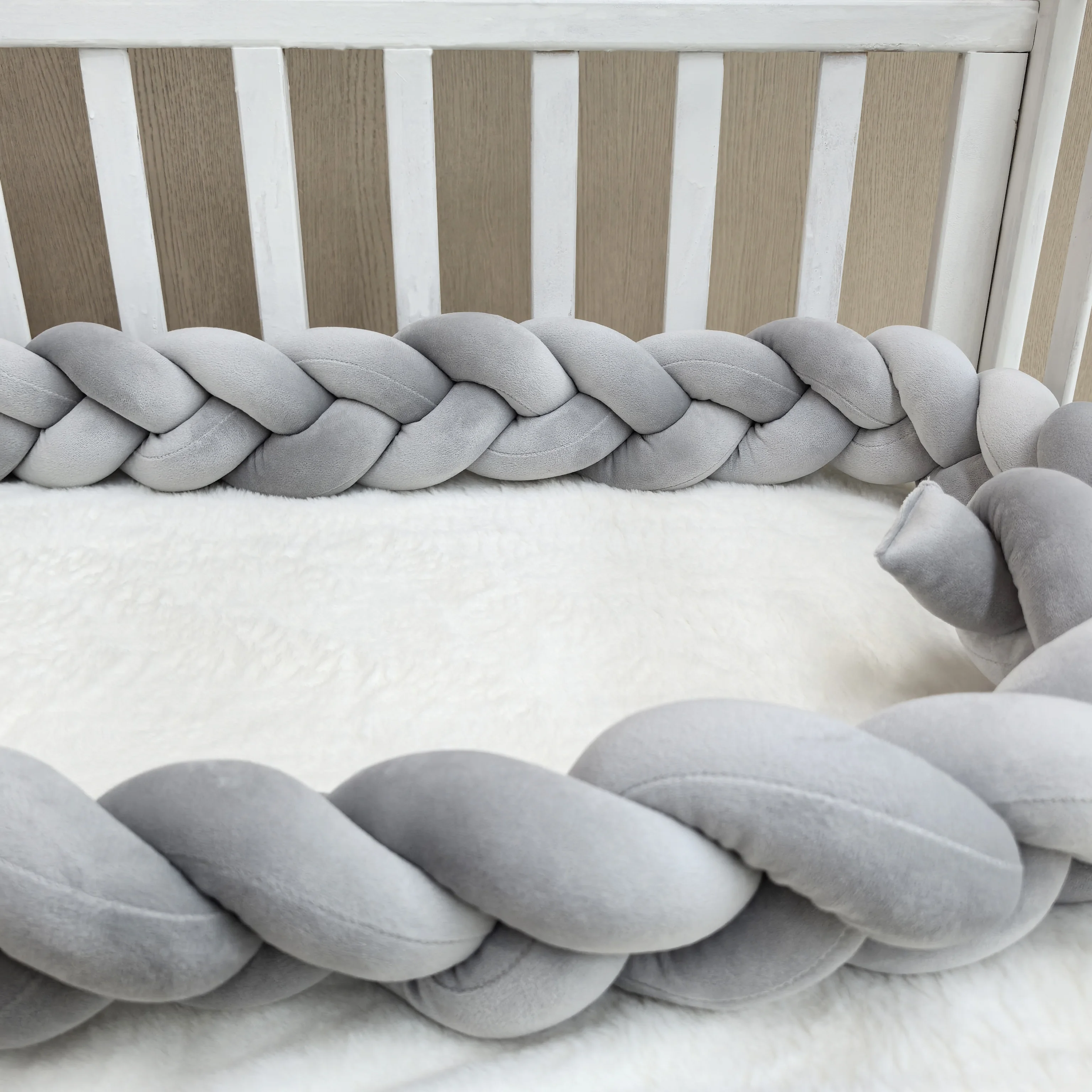 1M/2M/3M/4M Baby Bumper Bed Braid Knot Pillow Cushion for Infant Crib Protector Cot Room Decor Bedding Set Boy Decoration