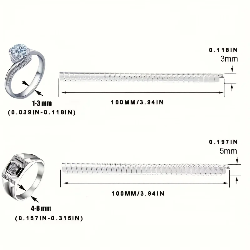 4pcs Ring Size Adjuster Invisible Jewelry Sizer Shrink Wrap Anti-fall Protection Ring Guard Ring Size Adjuster for Loose Rings