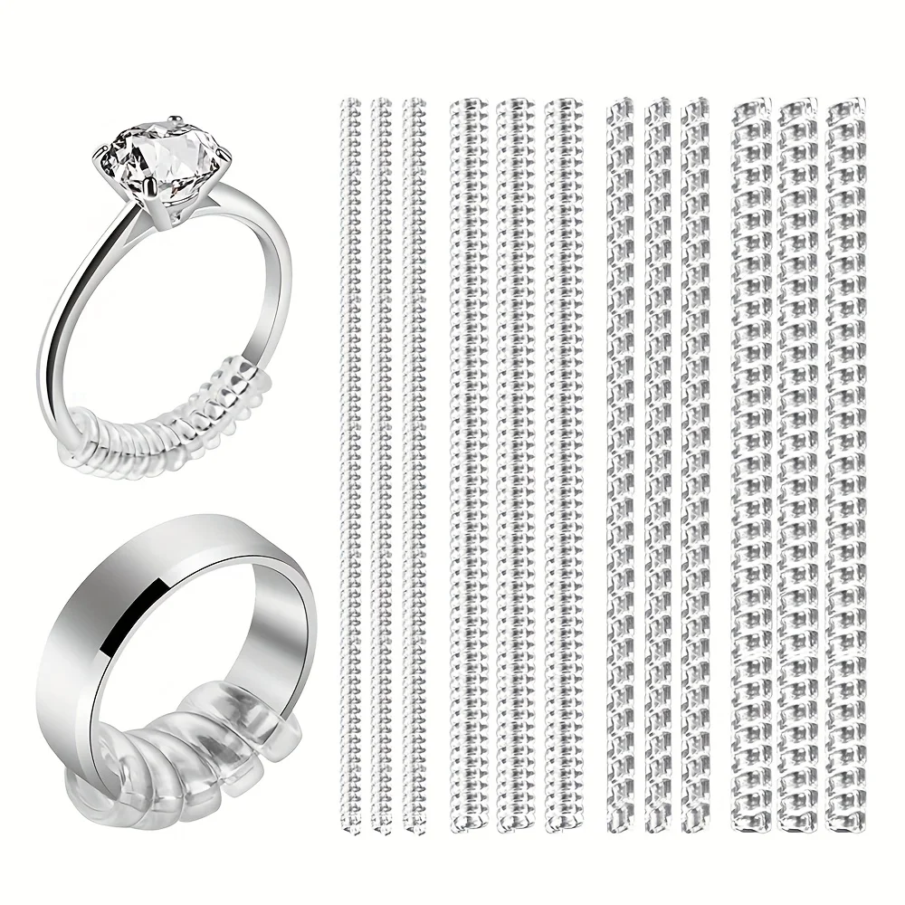 4pcs Ring Size Adjuster Invisible Jewelry Sizer Shrink Wrap Anti-fall Protection Ring Guard Ring Size Adjuster for Loose Rings