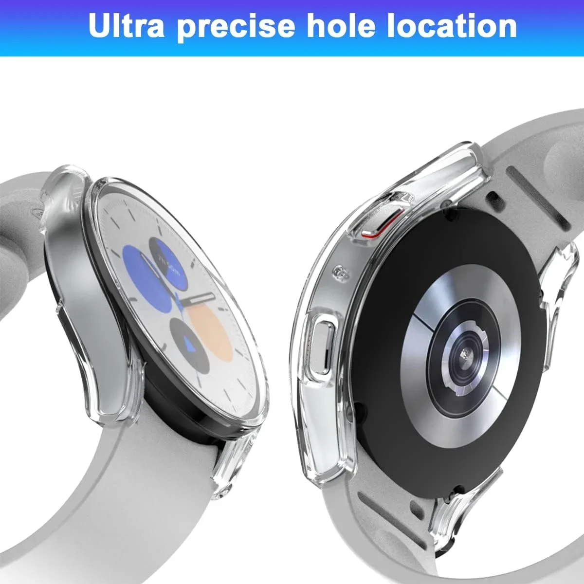 Silicone Case For Samsung Galaxy Watch 7 6 4 5 40MM 44MM All-Around Screen Protector Soft TPU Protective Cover 44mm 40mmCases