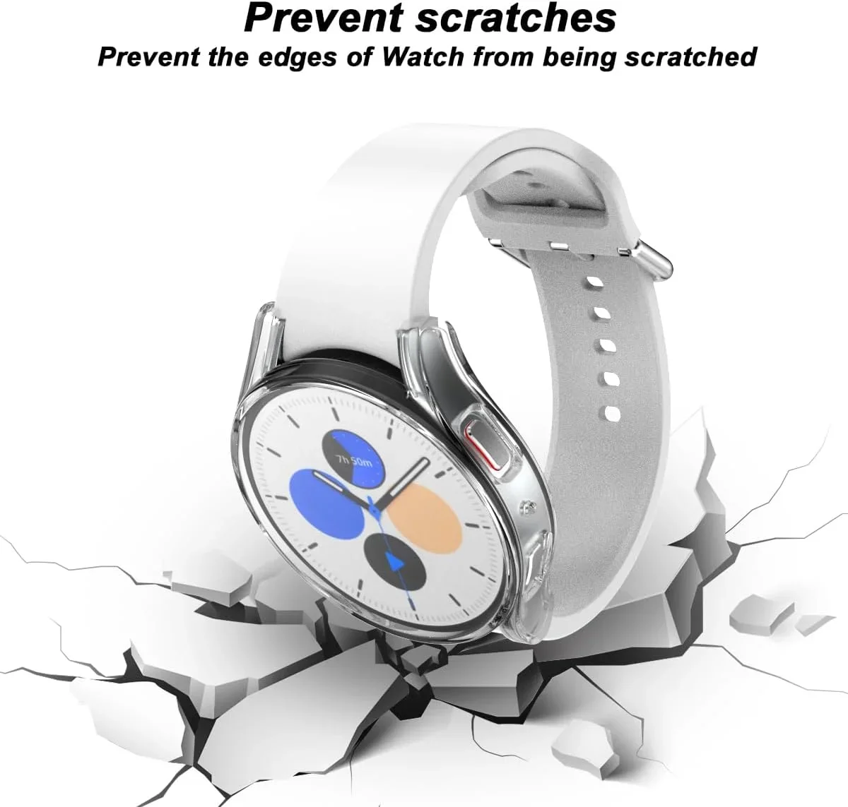 Silicone Case For Samsung Galaxy Watch 7 6 4 5 40MM 44MM All-Around Screen Protector Soft TPU Protective Cover 44mm 40mmCases