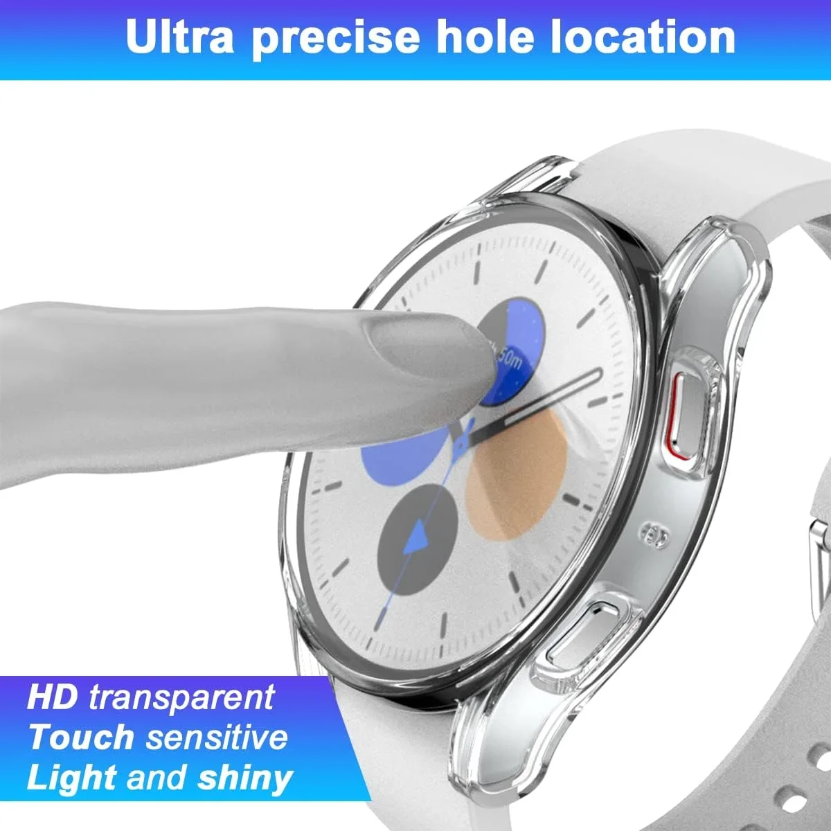 Silicone Case For Samsung Galaxy Watch 7 6 4 5 40MM 44MM All-Around Screen Protector Soft TPU Protective Cover 44mm 40mmCases