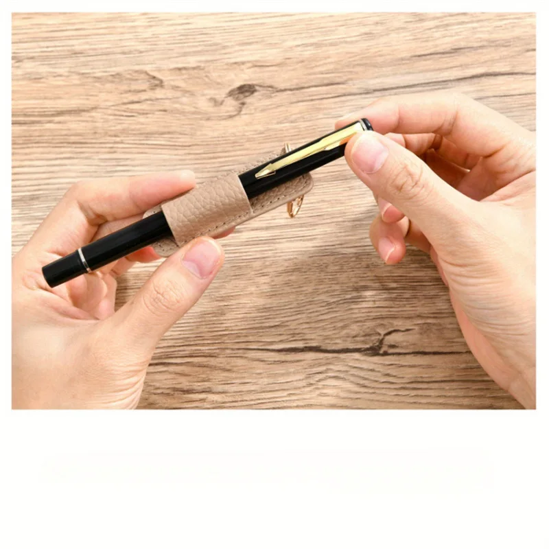 Neck Nurse Pen Clip Portable Keychain Compact Leather Pen Holder Office Pen Storage Clip
