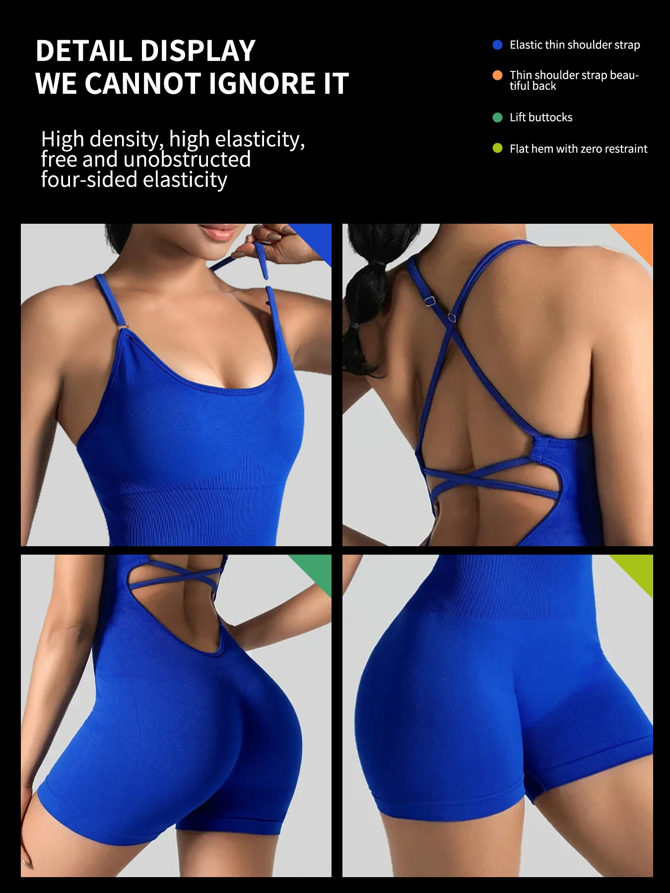 One-Piece Yoga Jumpsuit Skinny Short Sportswear Woman Gym Clothing Workout Clothes Fitness Stretch Bodysuit For Women Tracksuit