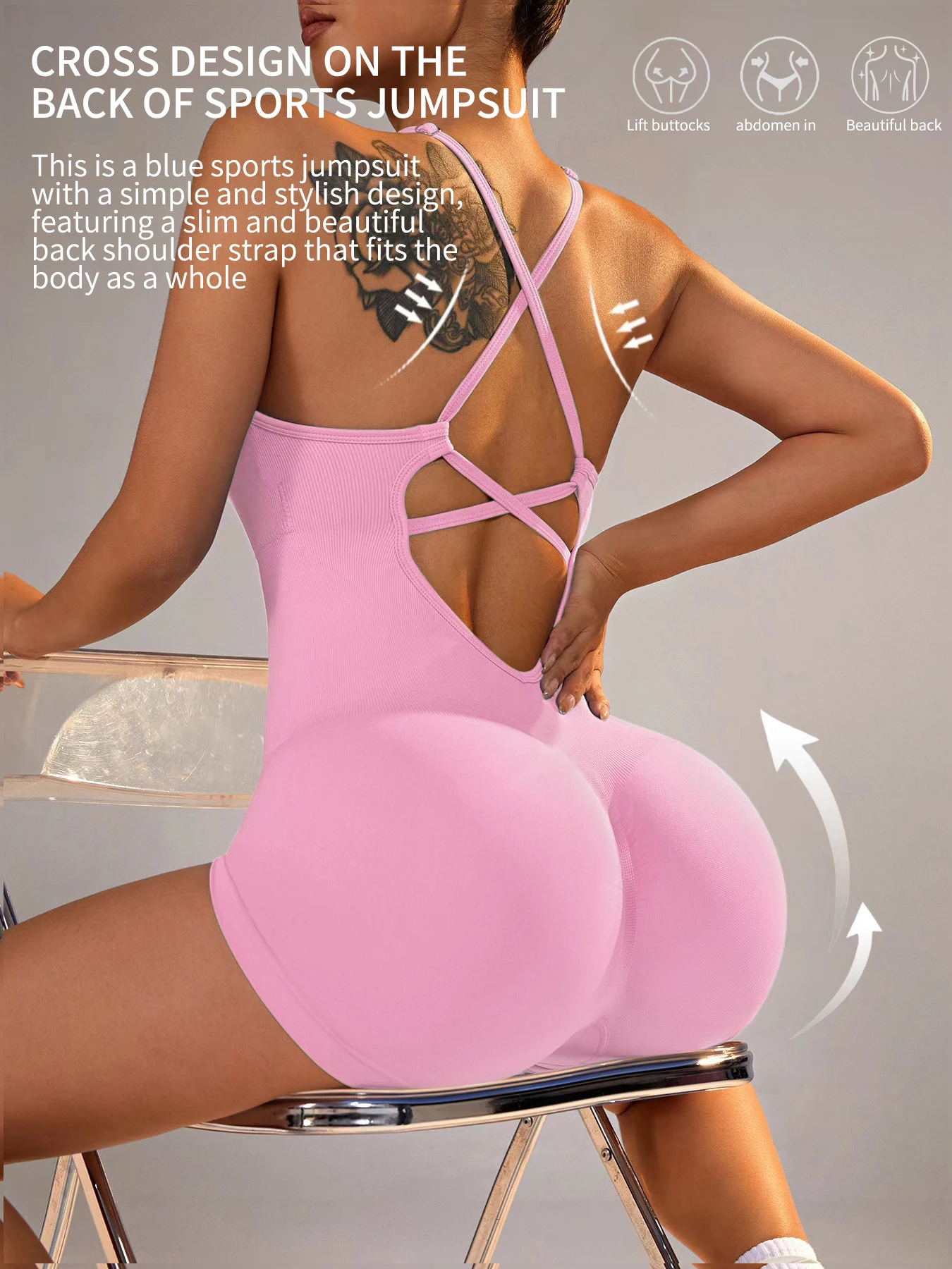One-Piece Yoga Jumpsuit Skinny Short Sportswear Woman Gym Clothing Workout Clothes Fitness Stretch Bodysuit For Women Tracksuit