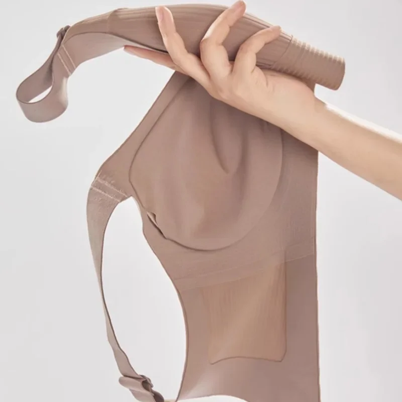 Push-Up Bras For Women Non-wire Padded Bra Seamless Underwear Plus Size V-neck Bra Top Sexy Lingerie Wide Straps Intimates M-4XL