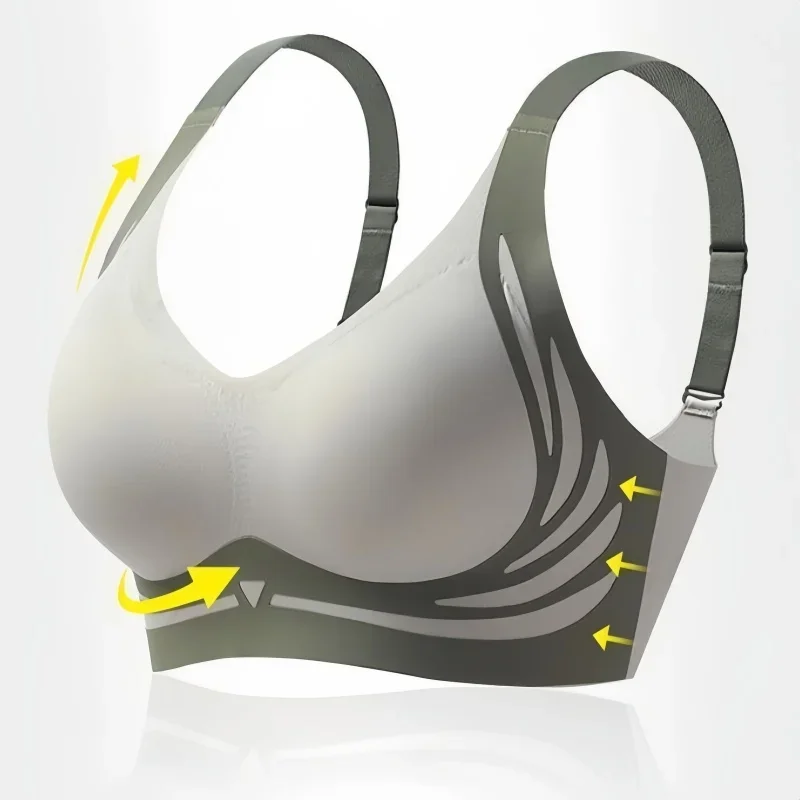 Push-Up Seamless Bras For Women Anti-sagging Non-wired Bra Anti-Spill Side Support Sexy Lingerie Adjust Straps Underwear M-4XL
