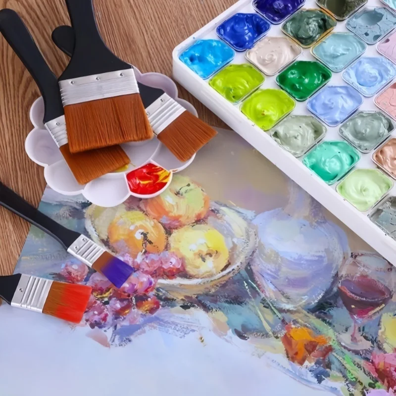 Nylon Plate Brush, Hand-Painted Wall Painting Brush, Acrylic Oil Painting Brush, Gouache Brush, Professional Pigment Brush