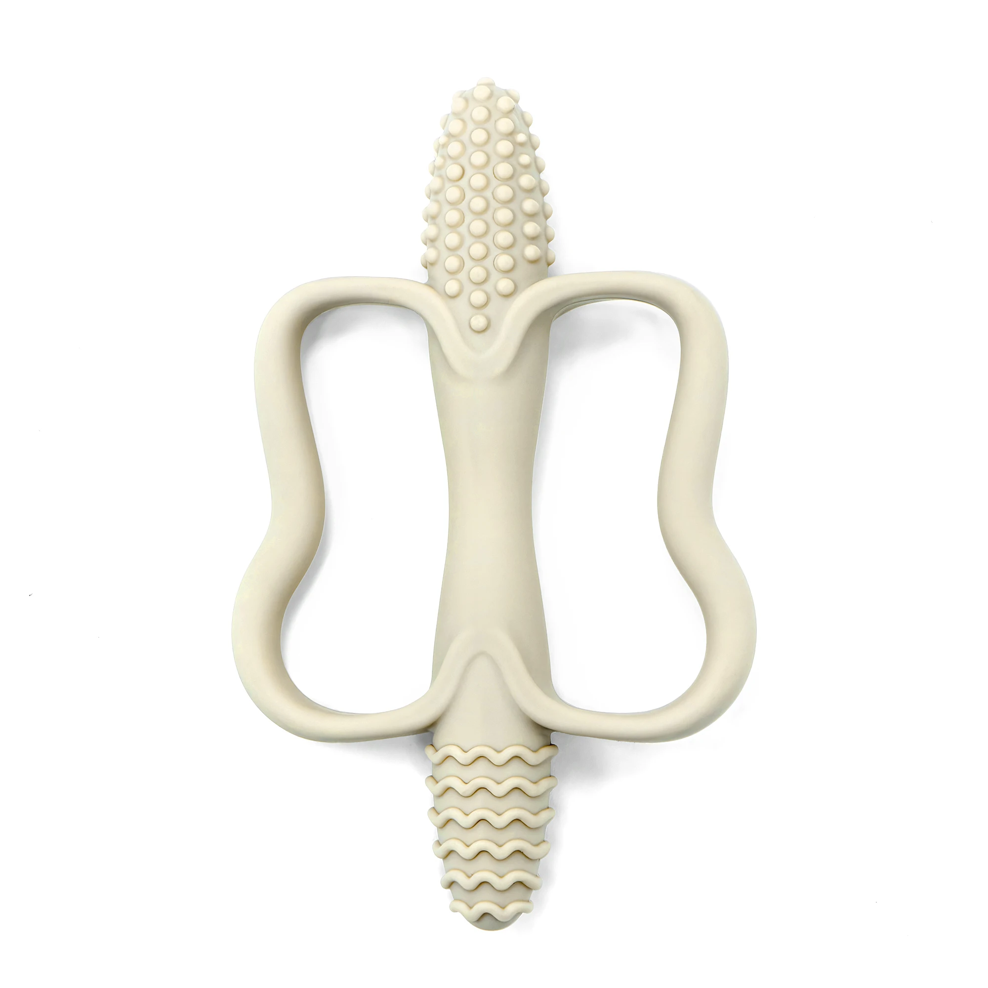 Integrated Silicone Teething Stick with Handle, Baby Toy Teether, Available in 6 Colors, Corn-Shaped Teether.