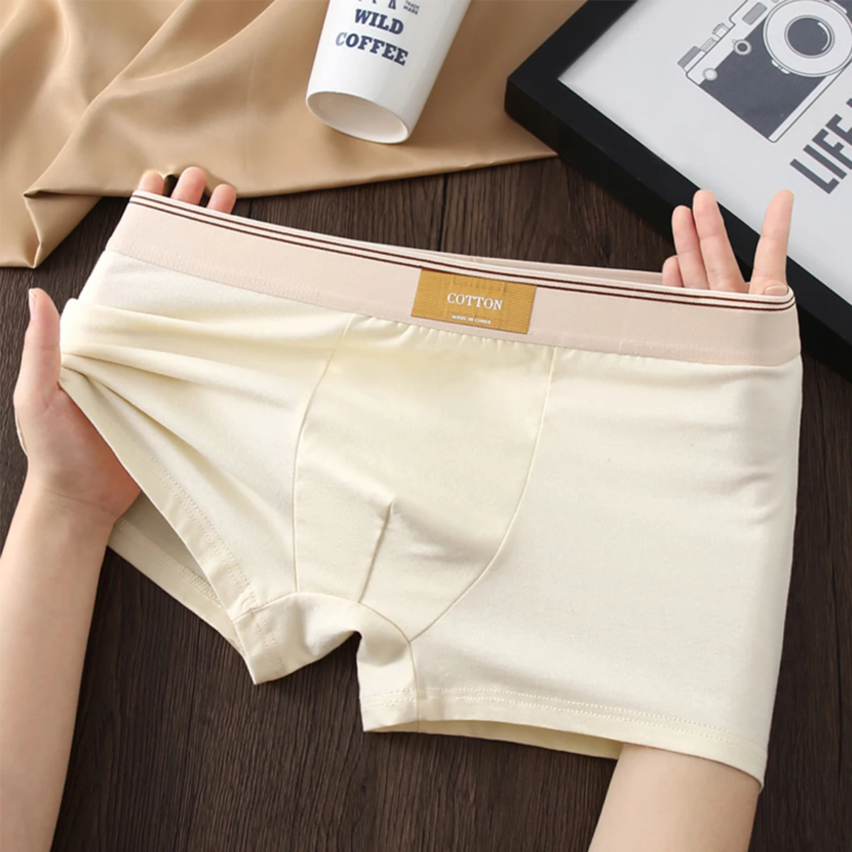 4 pcs Men Underwear Cotton BoxerShorts Man Breathable Underpants Sexy Sports Comfort Male Boxers Size L-4XL