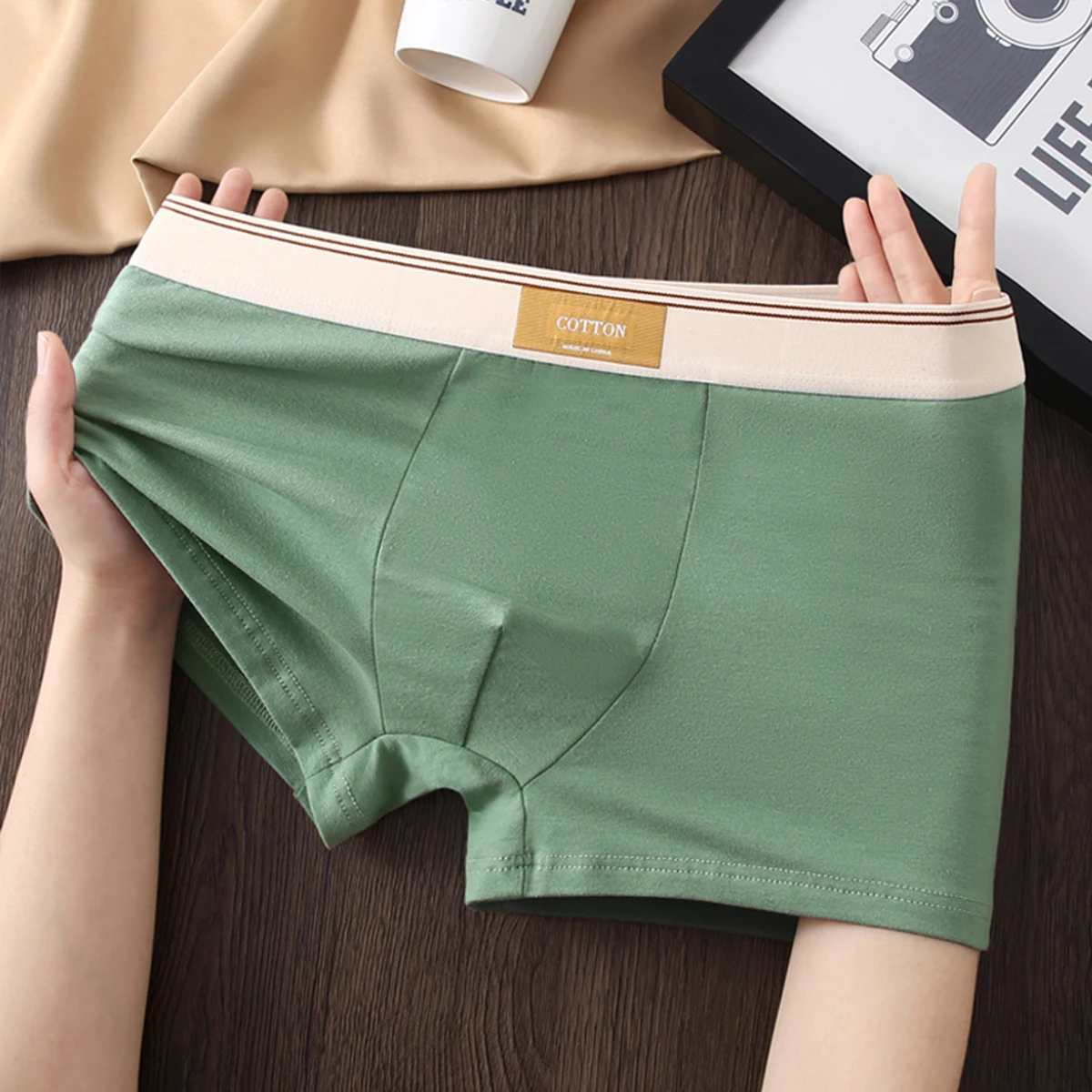 4 pcs Men Underwear Cotton BoxerShorts Man Breathable Underpants Sexy Sports Comfort Male Boxers Size L-4XL