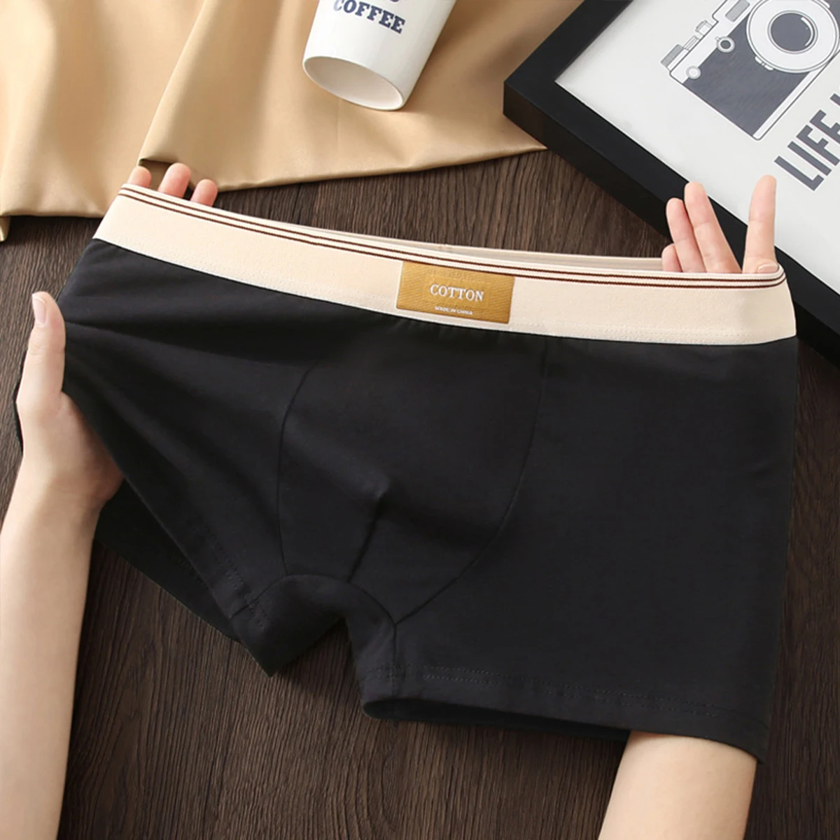 4 pcs Men Underwear Cotton BoxerShorts Man Breathable Underpants Sexy Sports Comfort Male Boxers Size L-4XL