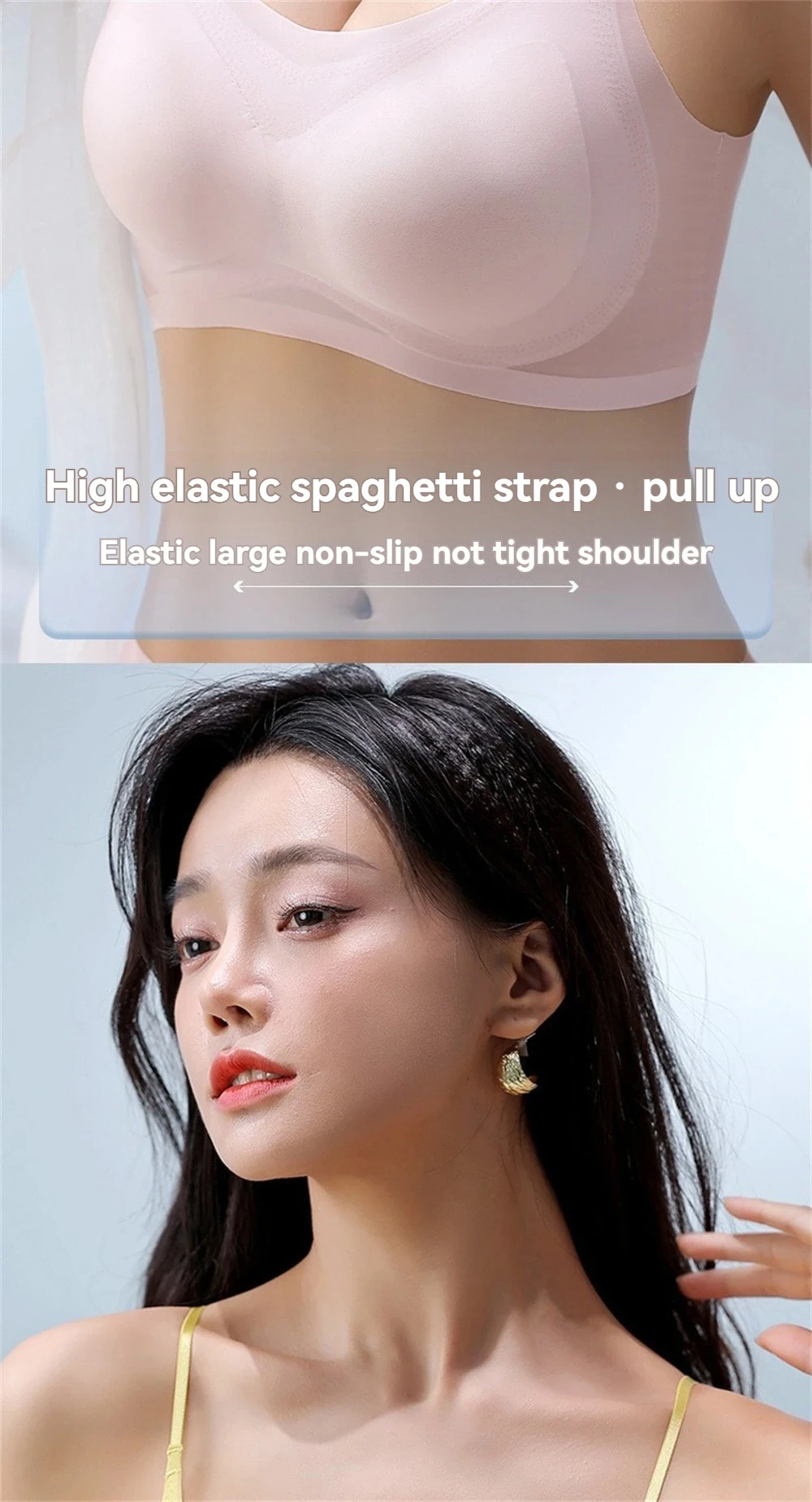 Ultra-Thin Breathable Ice Silk Top Bra Women's Bustier Underwear Seamless Back Halter Vest Wrap Bra Small Chest Together