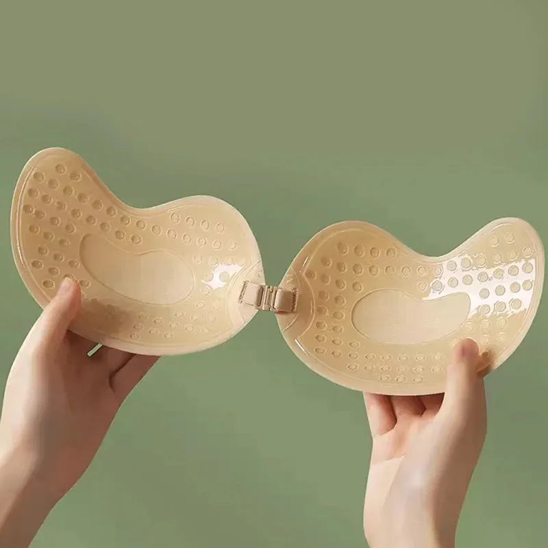 Sexy Women Invisible Push Up Bra Self-Adhesive Silicone Bust Front Closure Sticky Bra Skin Backless Strapless Bra
