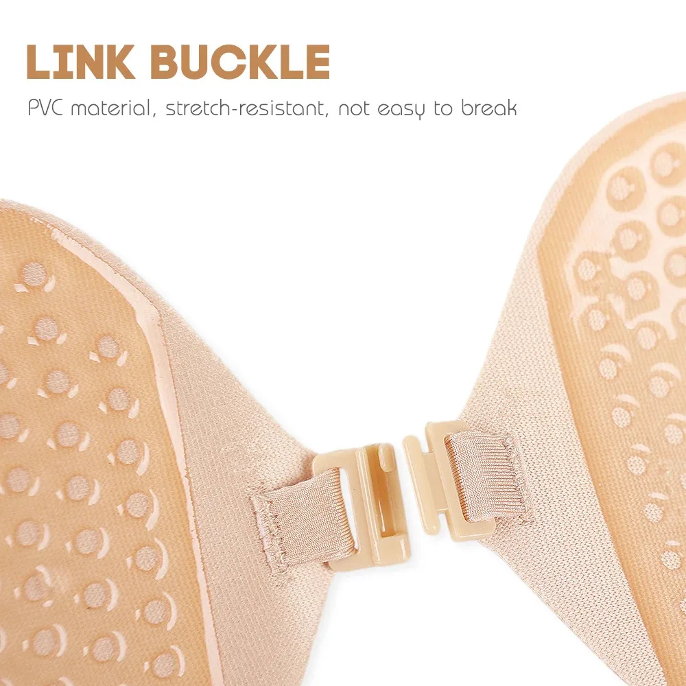 Sexy Women Invisible Push Up Bra Self-Adhesive Silicone Bust Front Closure Sticky Bra Skin Backless Strapless Bra