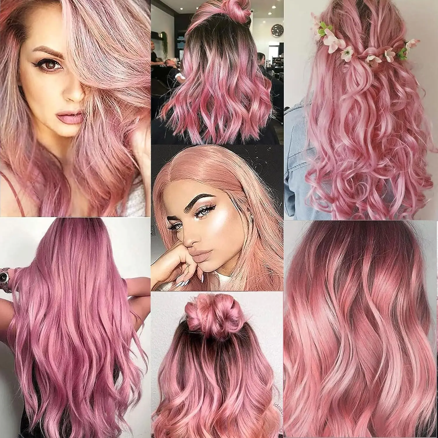 12 PCS Long Straight Synthetic Black Hair Extensions Clip in Colored Party Highlights Hairpieces for Women Kids Girls Halloween