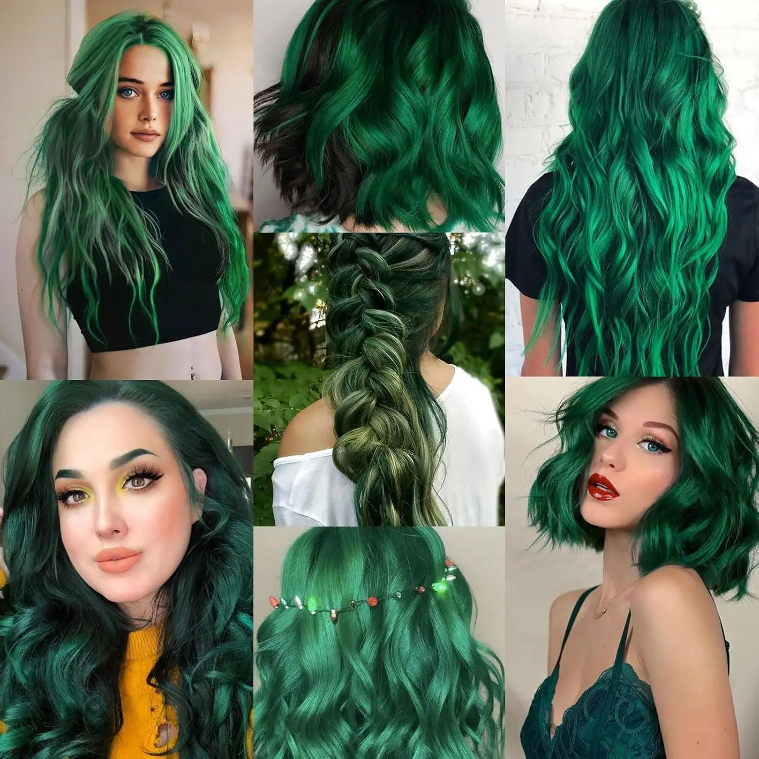 12 PCS Long Straight Synthetic Black Hair Extensions Clip in Colored Party Highlights Hairpieces for Women Kids Girls Halloween