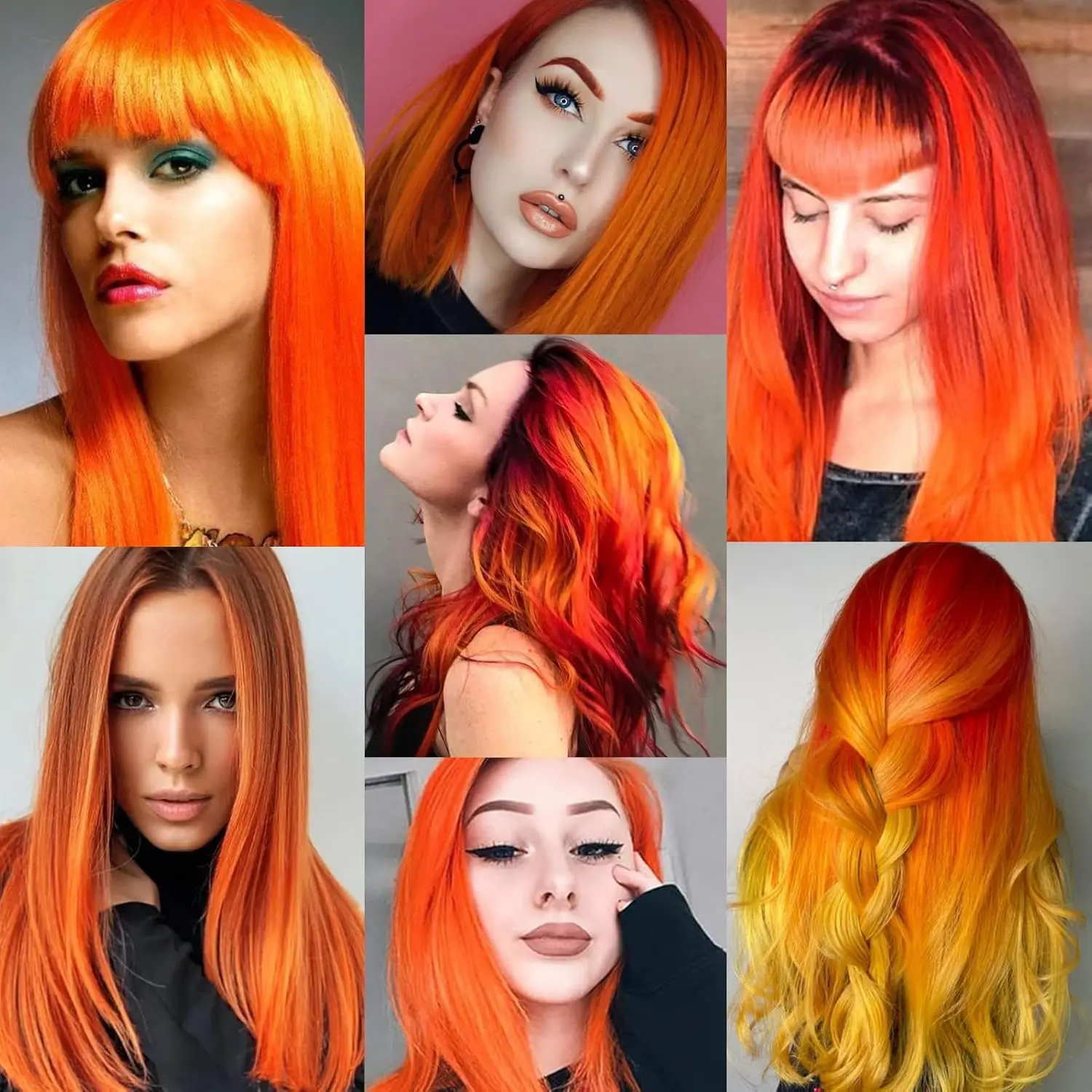 12 PCS Long Straight Synthetic Black Hair Extensions Clip in Colored Party Highlights Hairpieces for Women Kids Girls Halloween