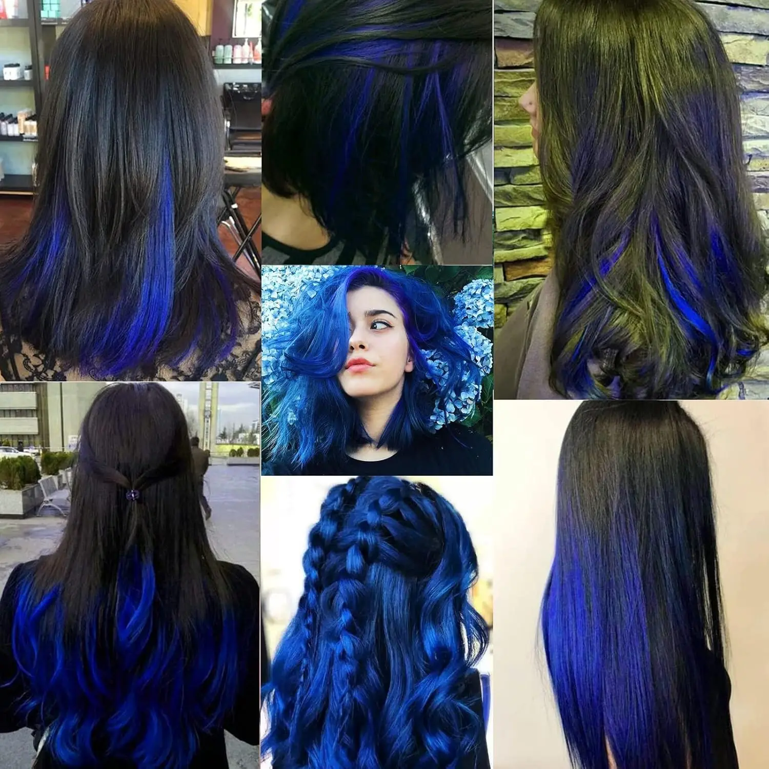 12 PCS Long Straight Synthetic Black Hair Extensions Clip in Colored Party Highlights Hairpieces for Women Kids Girls Halloween