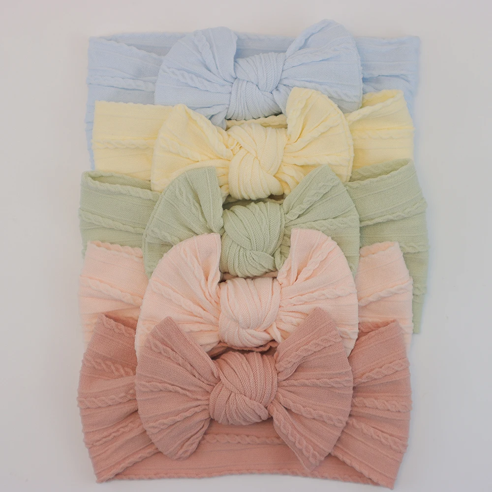 5Pcs Baby Girl Headbands Lot Baby Bow Headband Newborn Gift Elastic HairBands Children Turban Kids Infant Hair Accessories