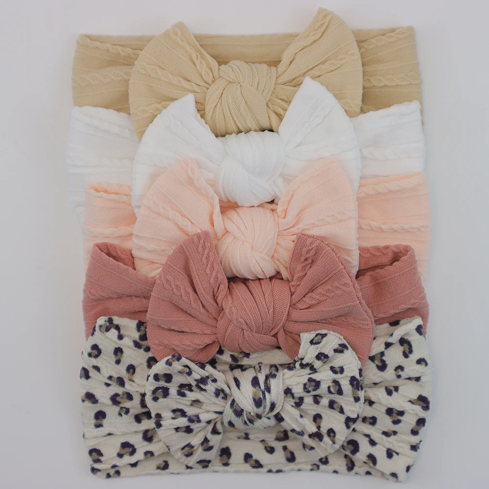 5Pcs Baby Girl Headbands Lot Baby Bow Headband Newborn Gift Elastic HairBands Children Turban Kids Infant Hair Accessories