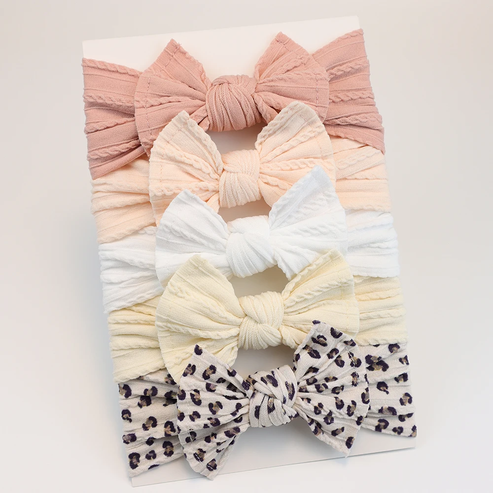 5Pcs Baby Girl Headbands Lot Baby Bow Headband Newborn Gift Elastic HairBands Children Turban Kids Infant Hair Accessories