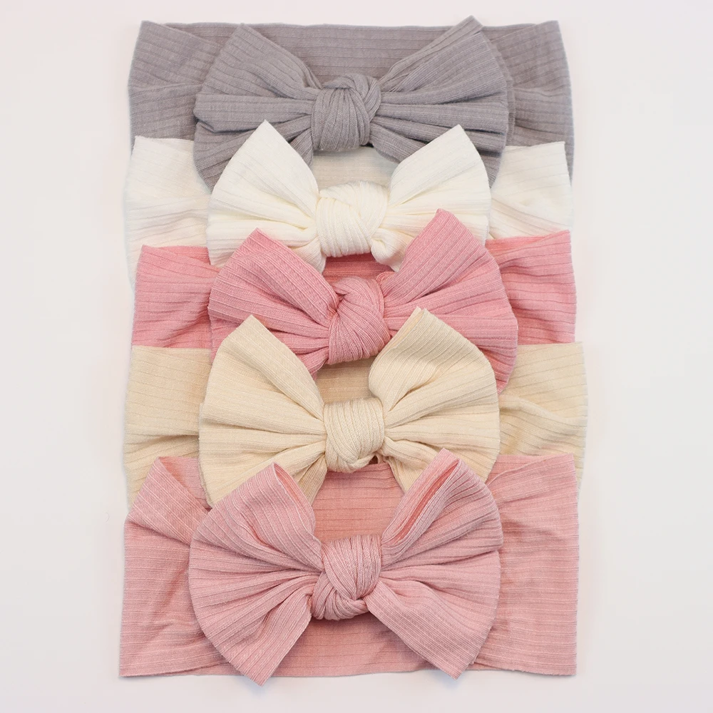 5Pcs Baby Girl Headbands Lot Baby Bow Headband Newborn Gift Elastic HairBands Children Turban Kids Infant Hair Accessories